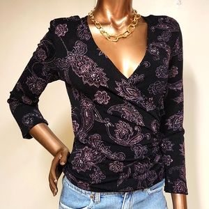 MSK Sparkling Metallic Blouse